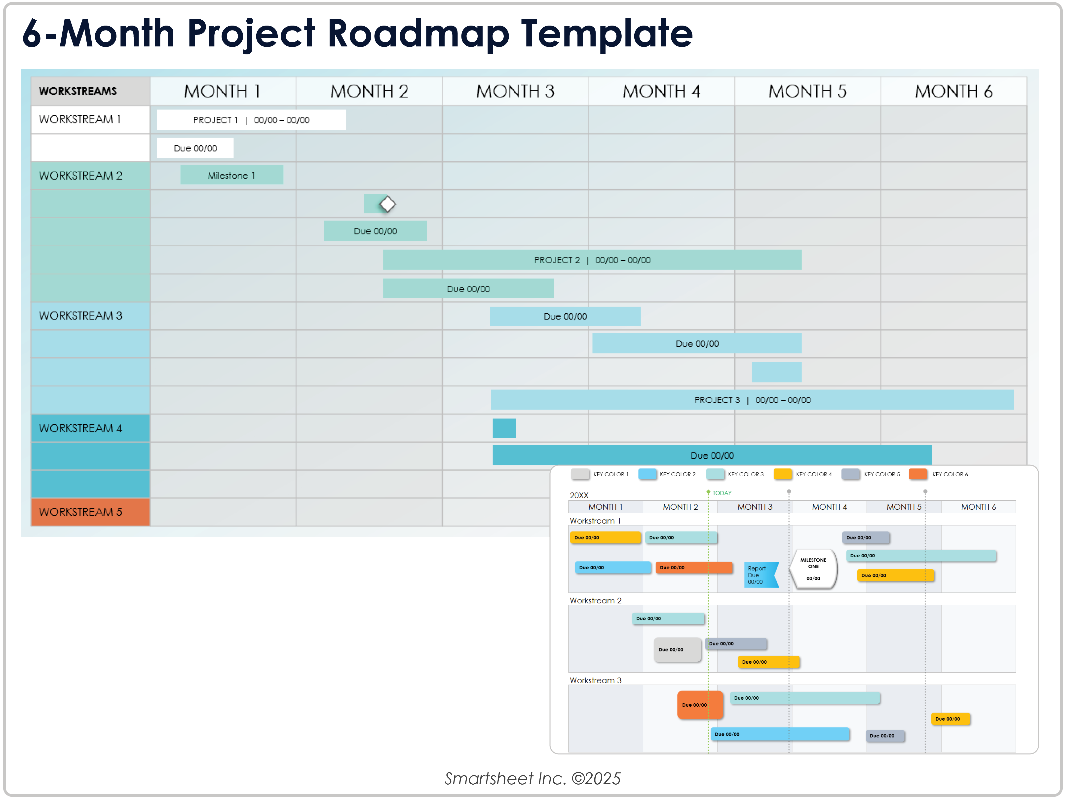 6 Month Project Roadmap Template