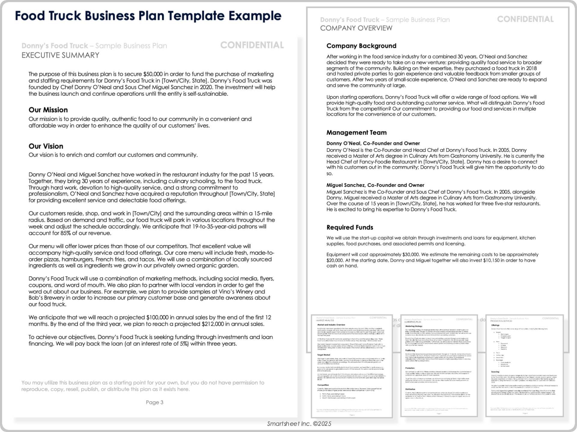 Food Truck Business Plan Template Example
