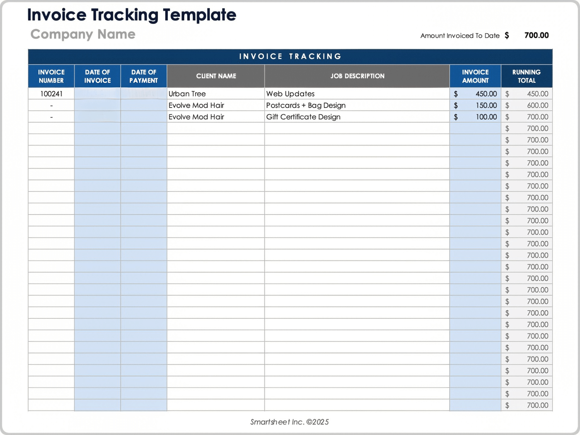 Invoice Tracking Template