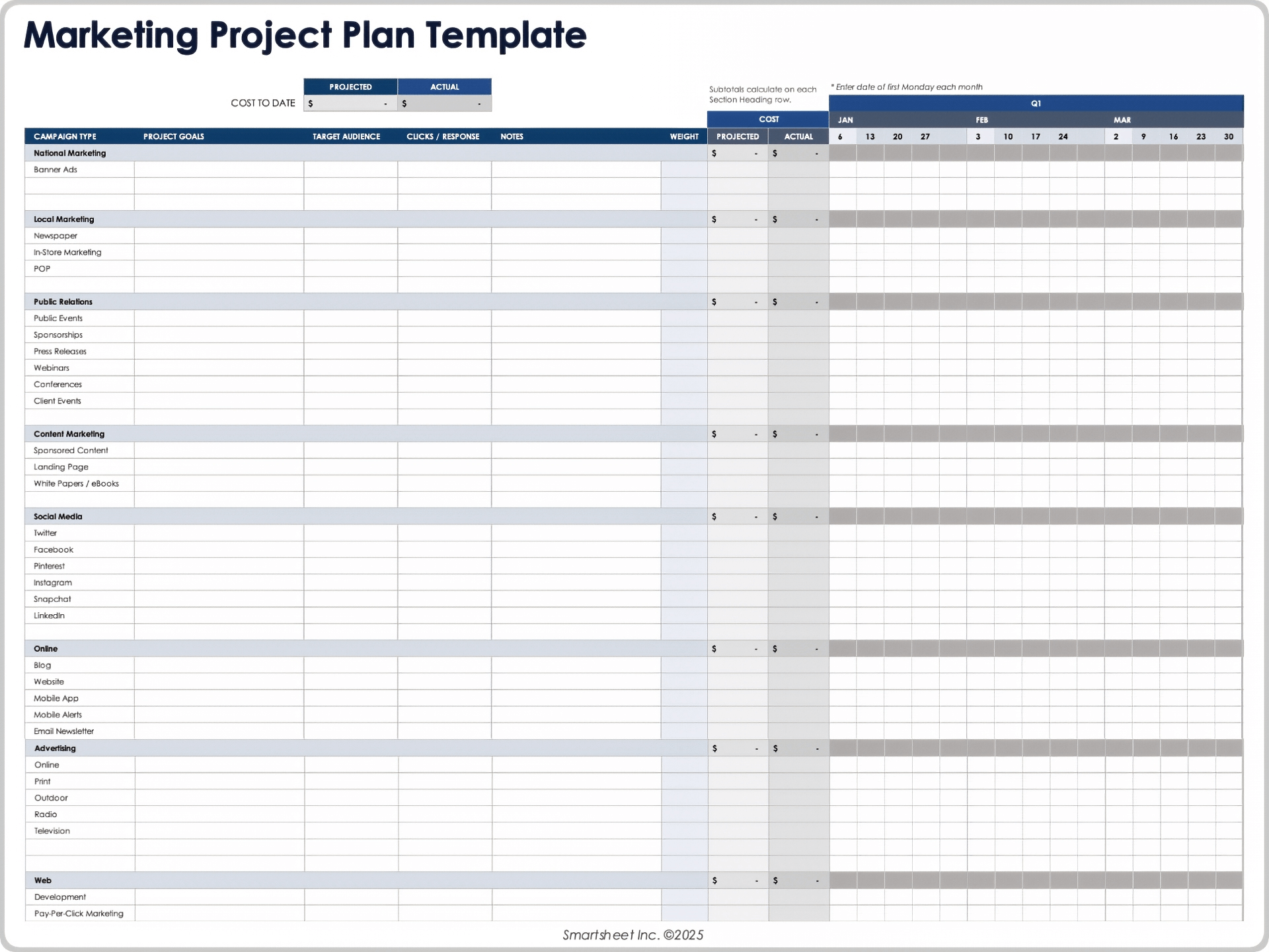 Marketing Project Plan Template