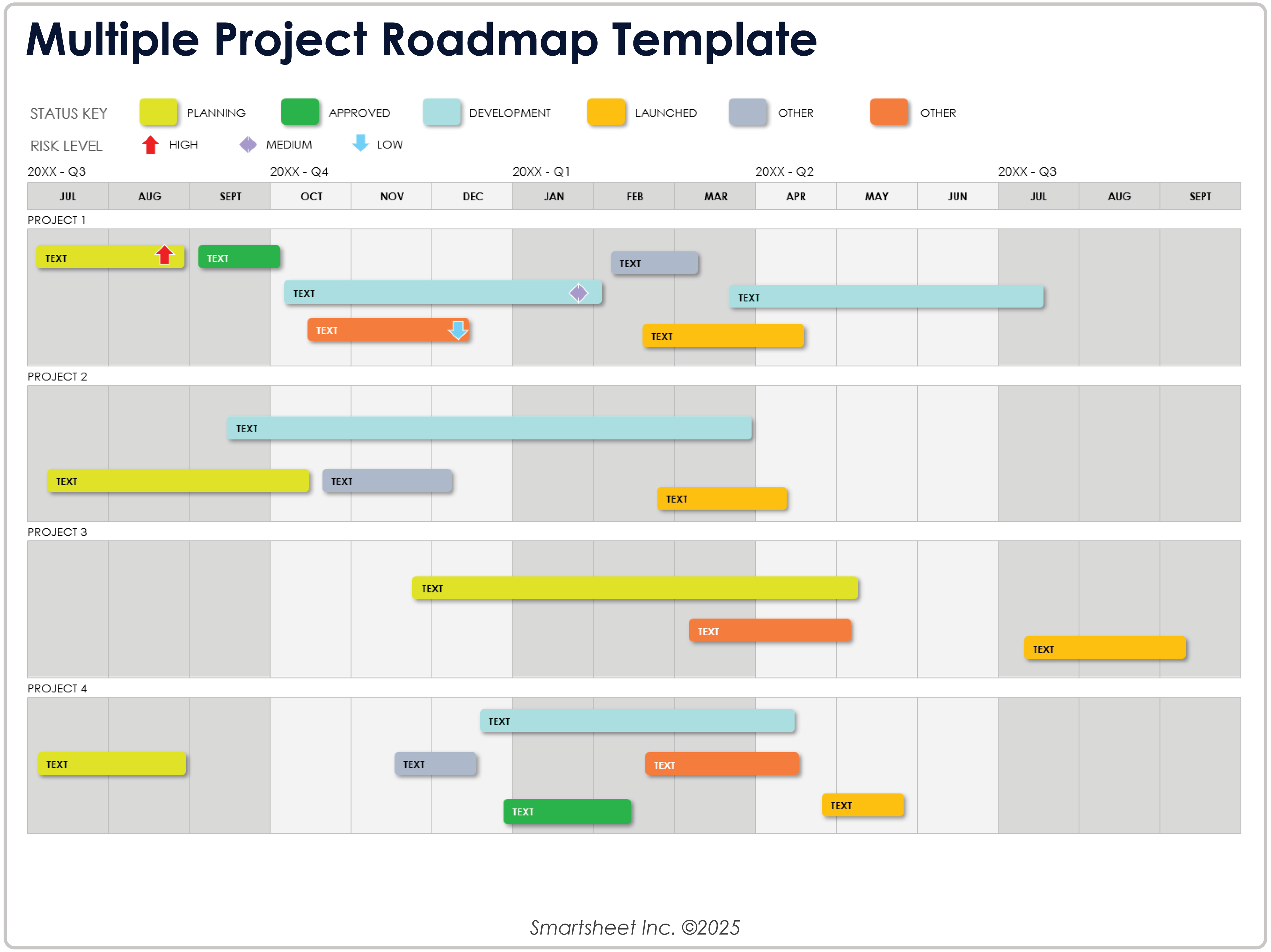 Multiple Project Roadmap Template