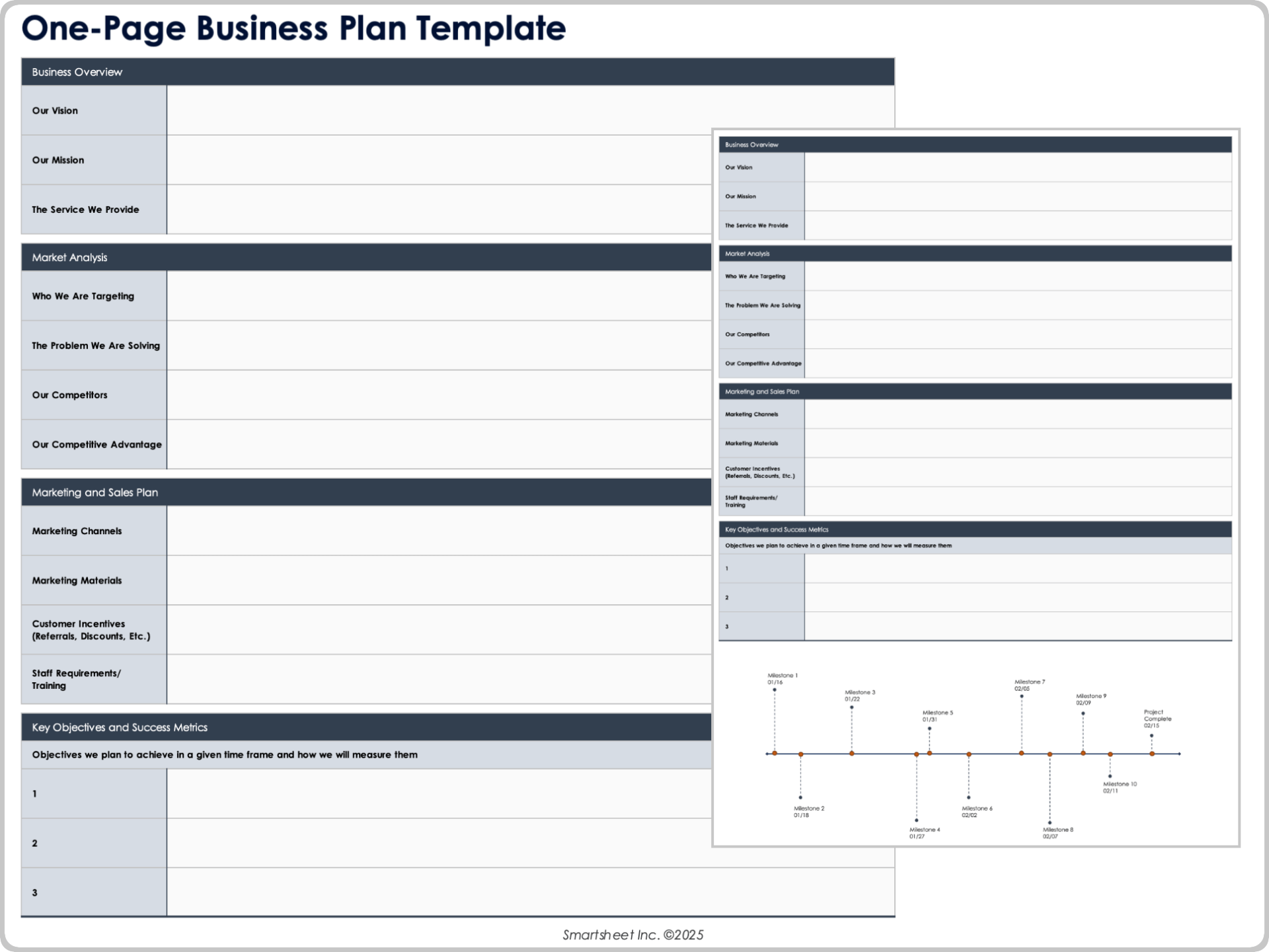 One Page Business Plan Template
