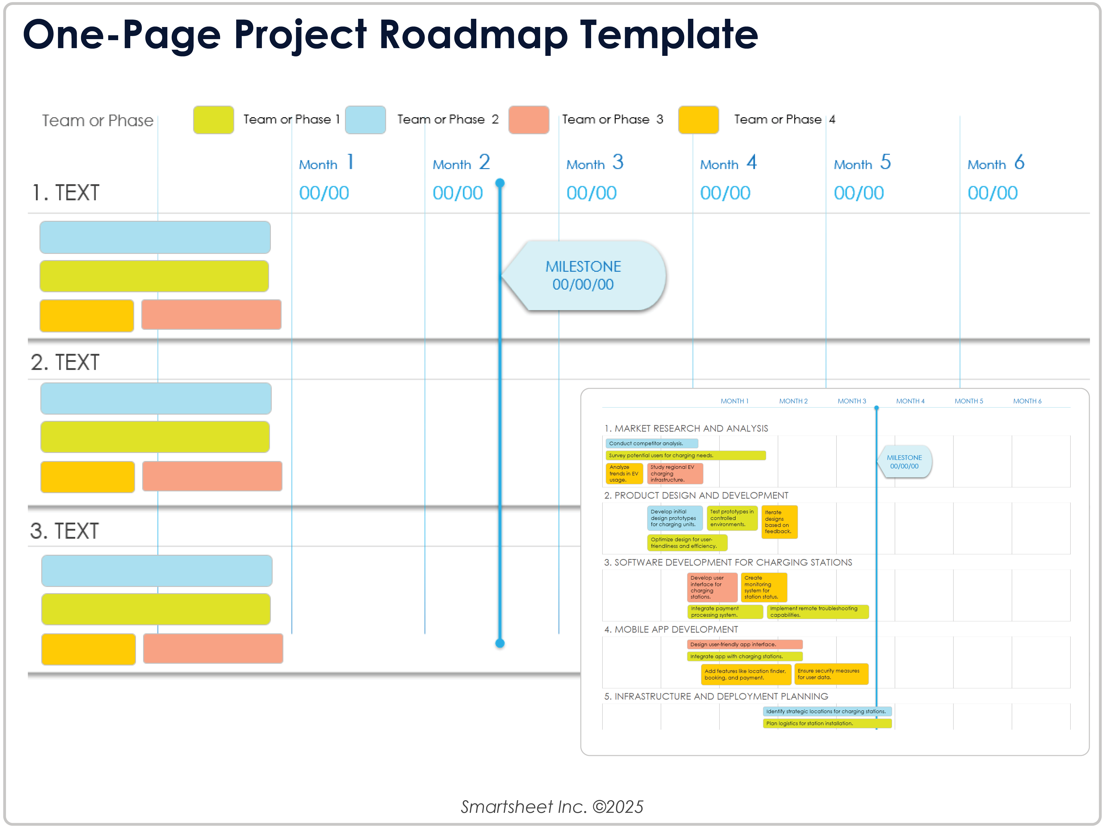 One Page Project Roadmap Template