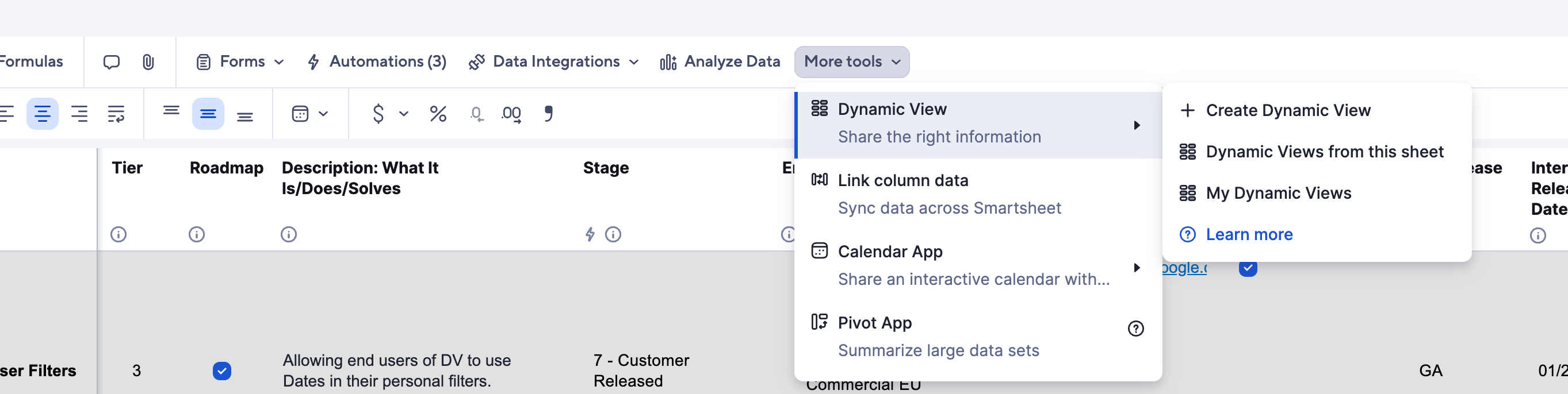 Find and access Dynamic View directly from table view!