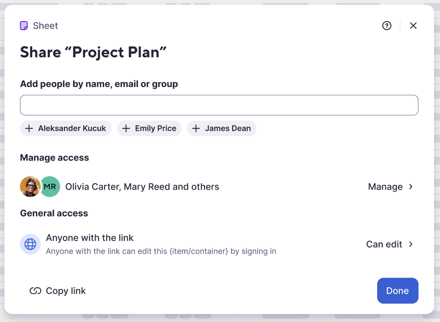 Nested Sharing Modal now generally available
