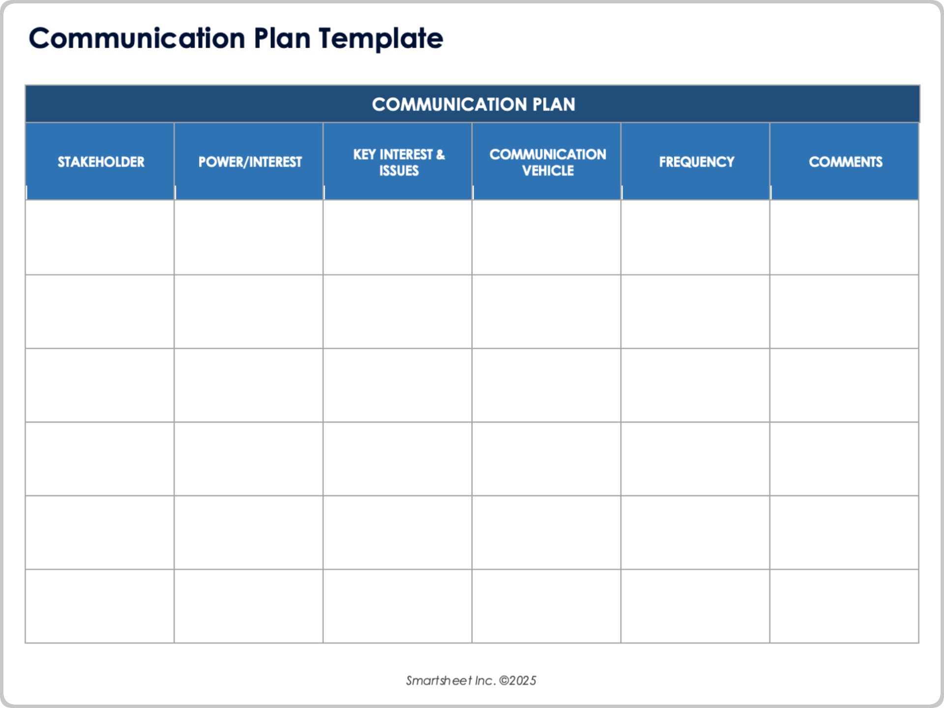 Communication Plan Template
