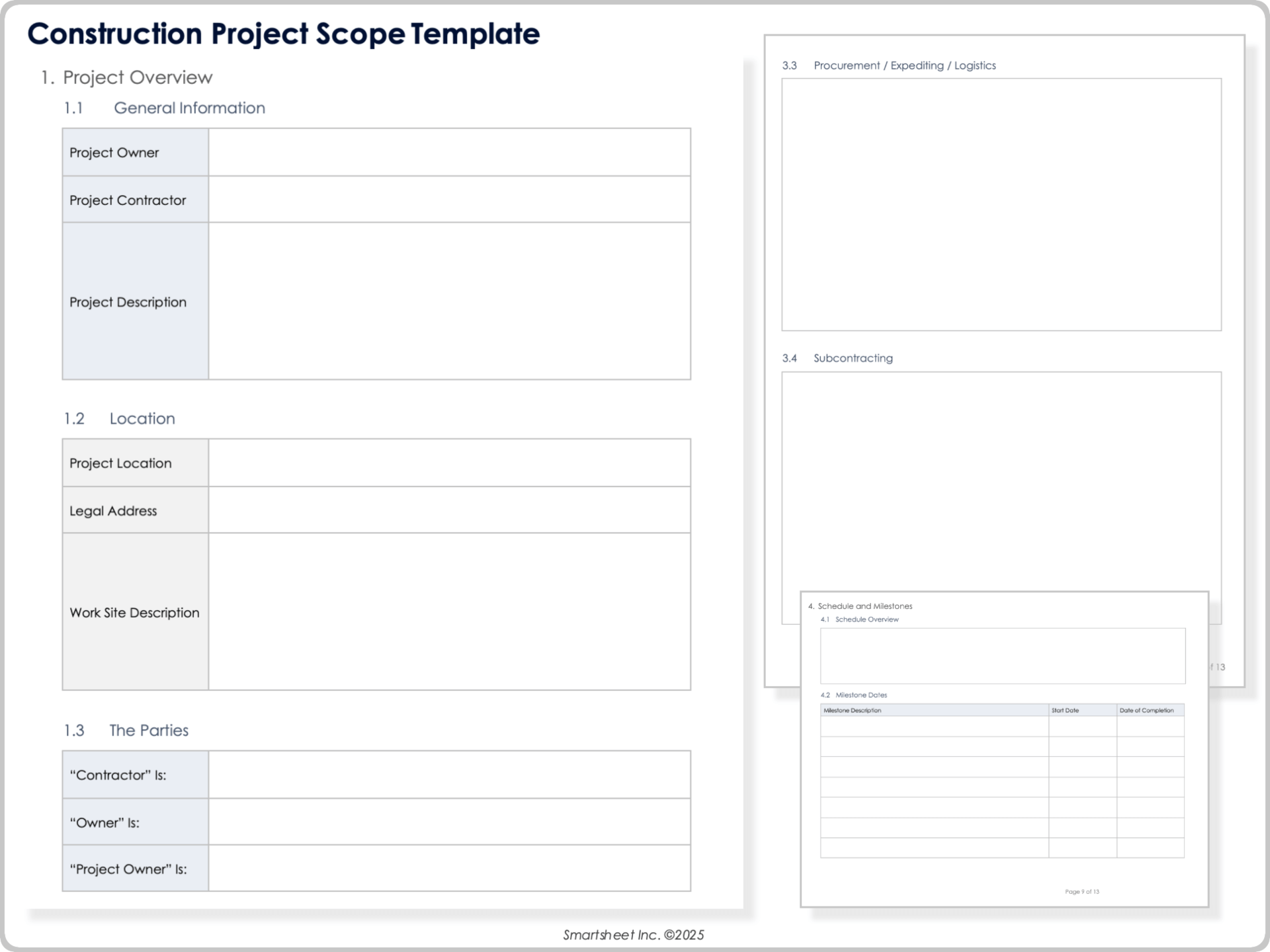 Construction Project Scope Template PDF