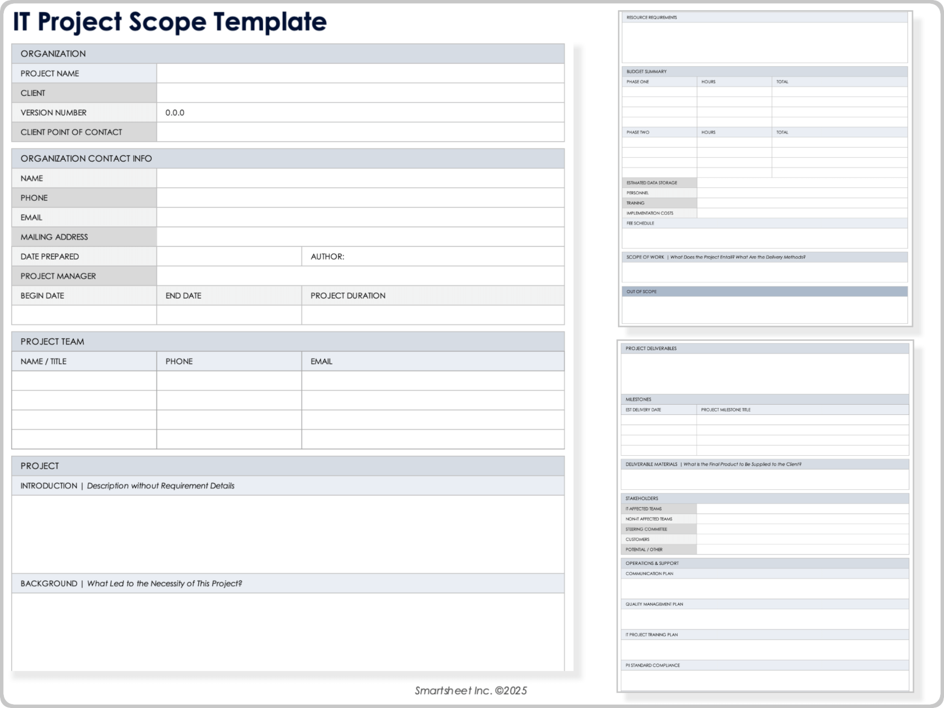 IT Project Scope Template PDF