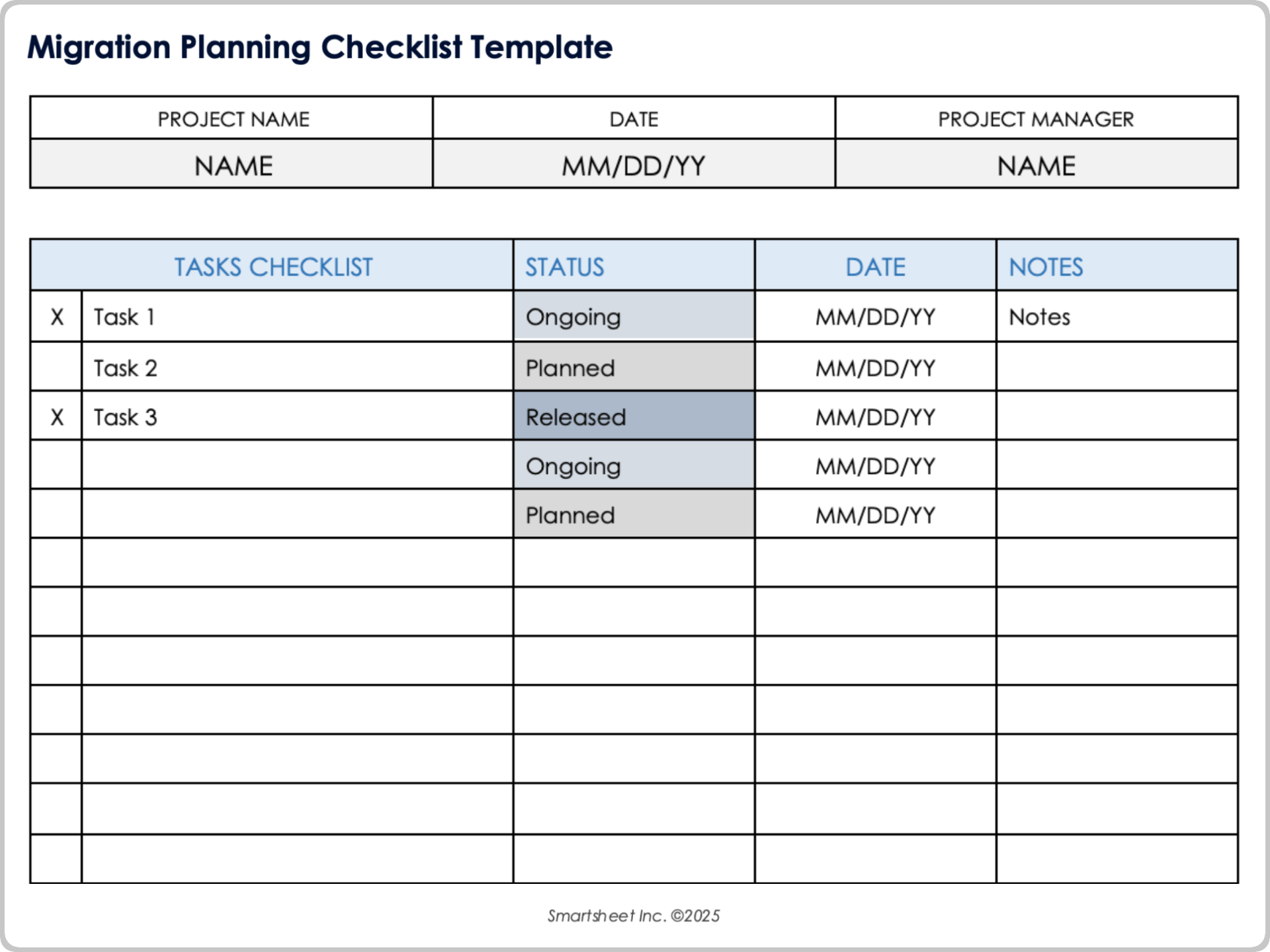Migration Planning Checklist Template
