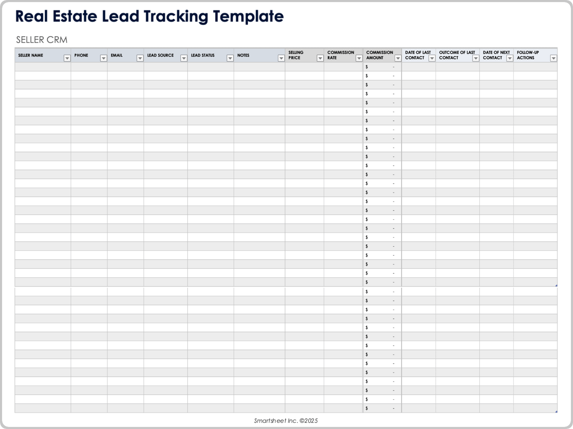 Real Estate Lead Tracking Template