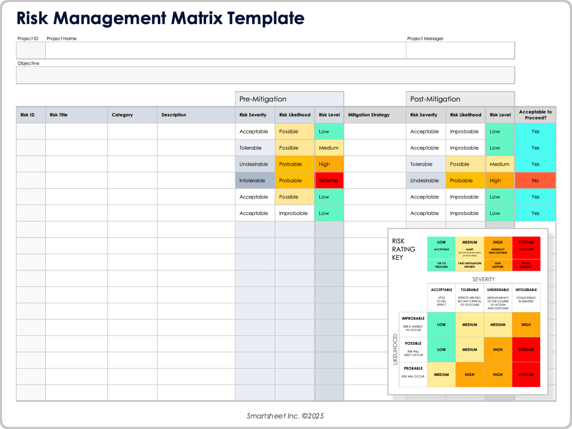 Risk Management Matrix Template