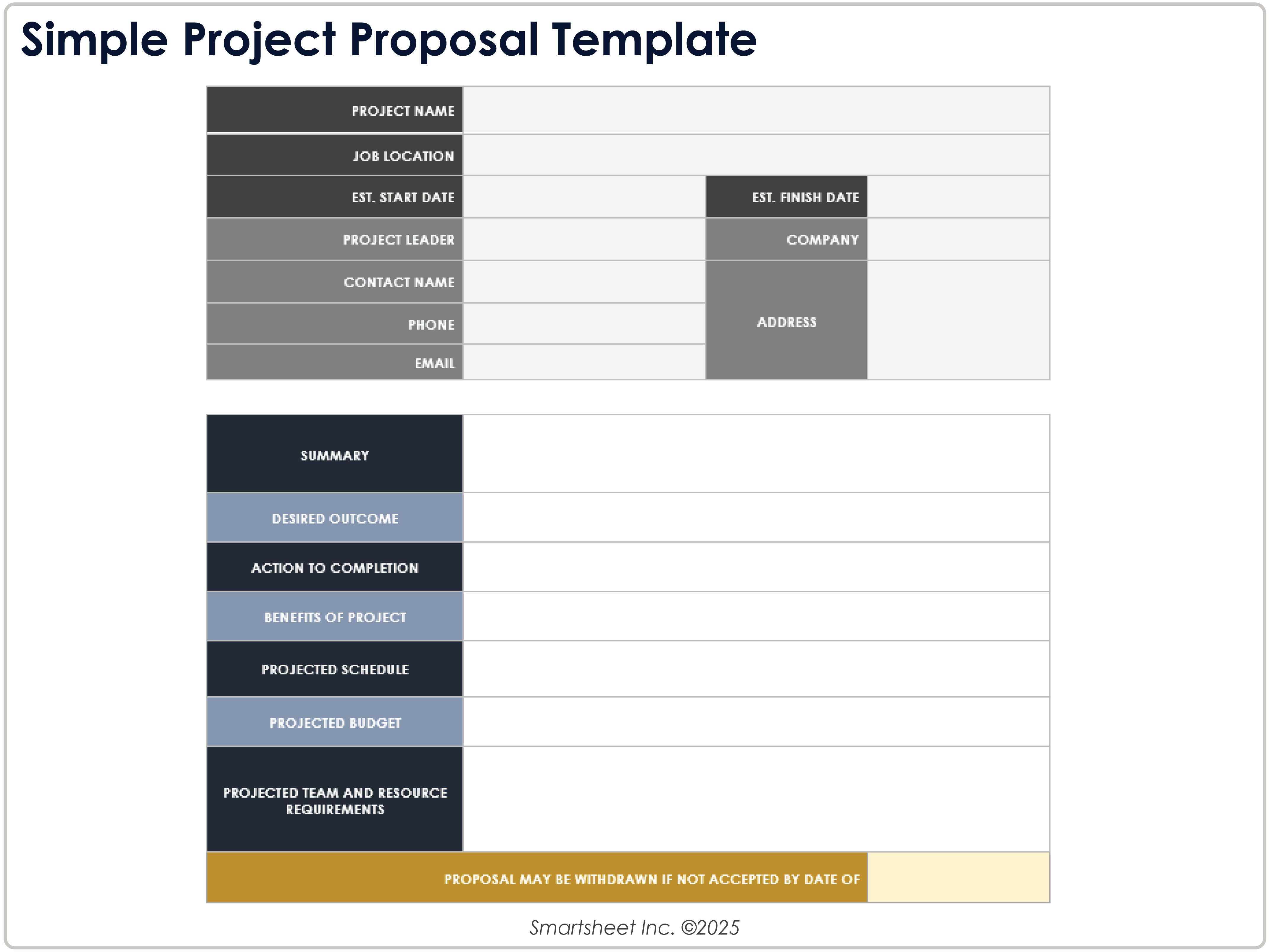 Simple Project Proposal Template