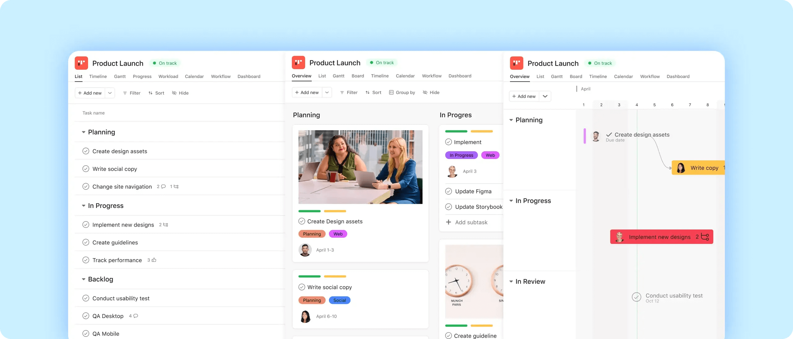 asana dashboard