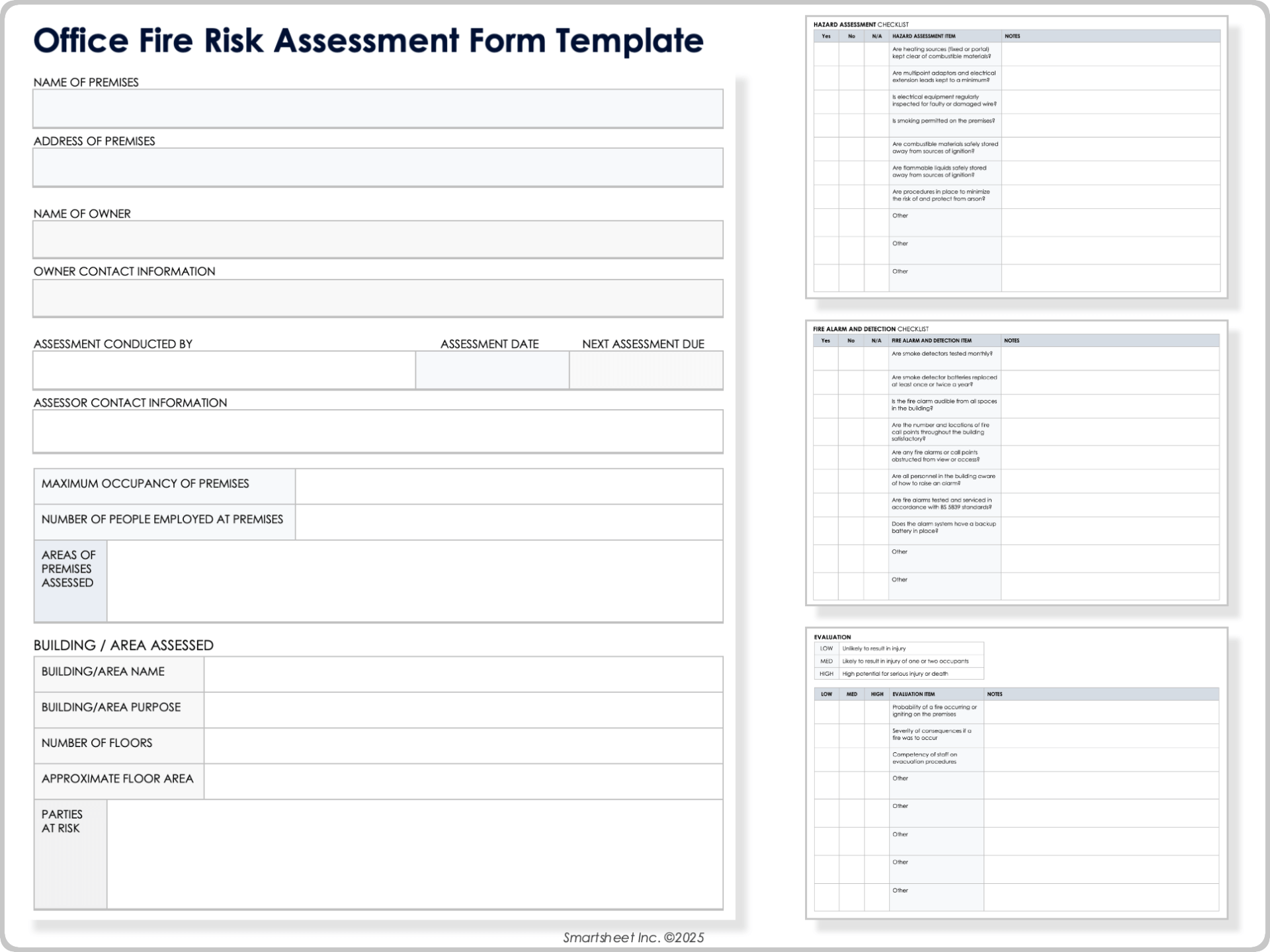 Office Fire Risk Assessment Form Template
