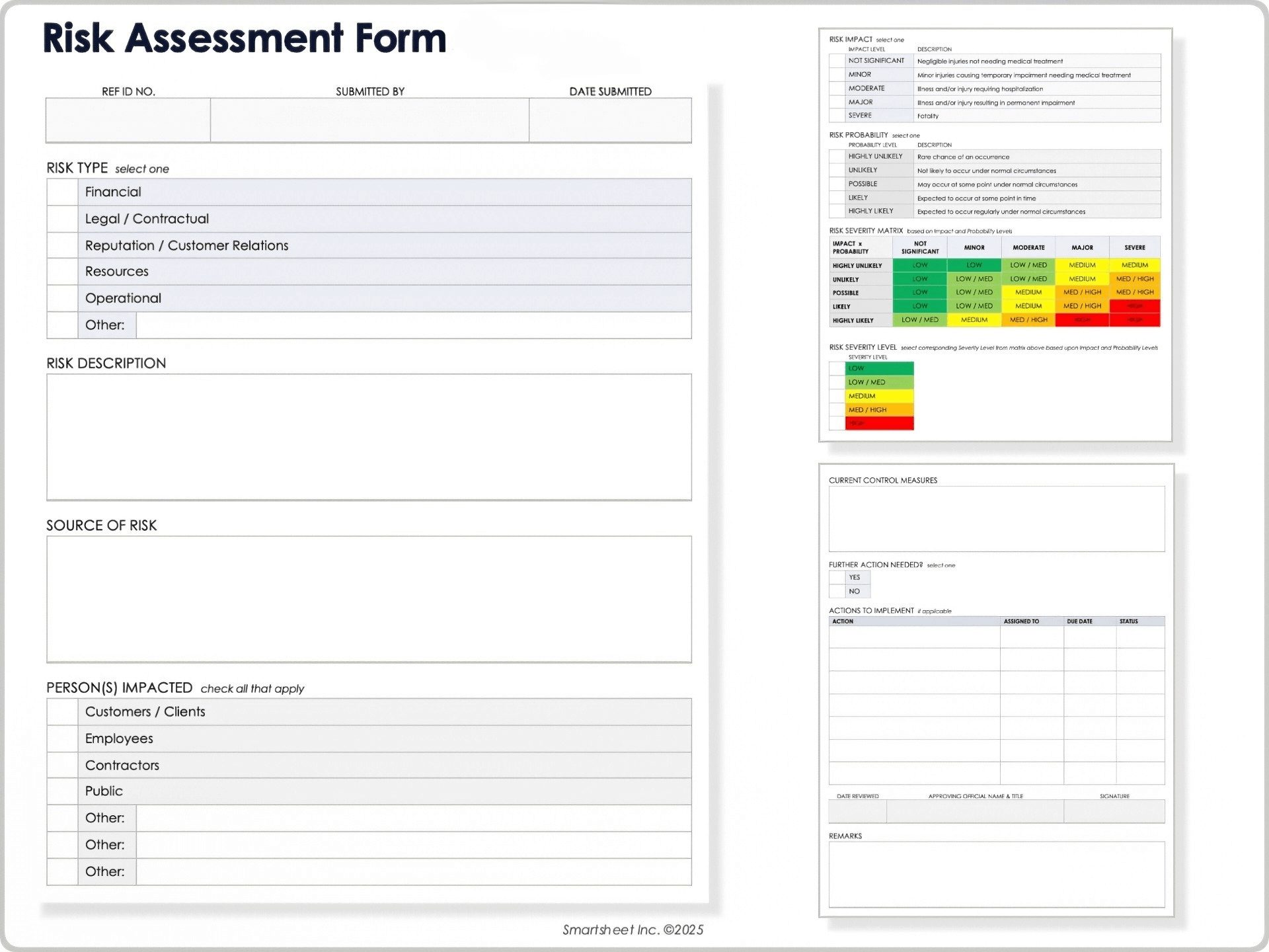 Risk Assessment Form Template