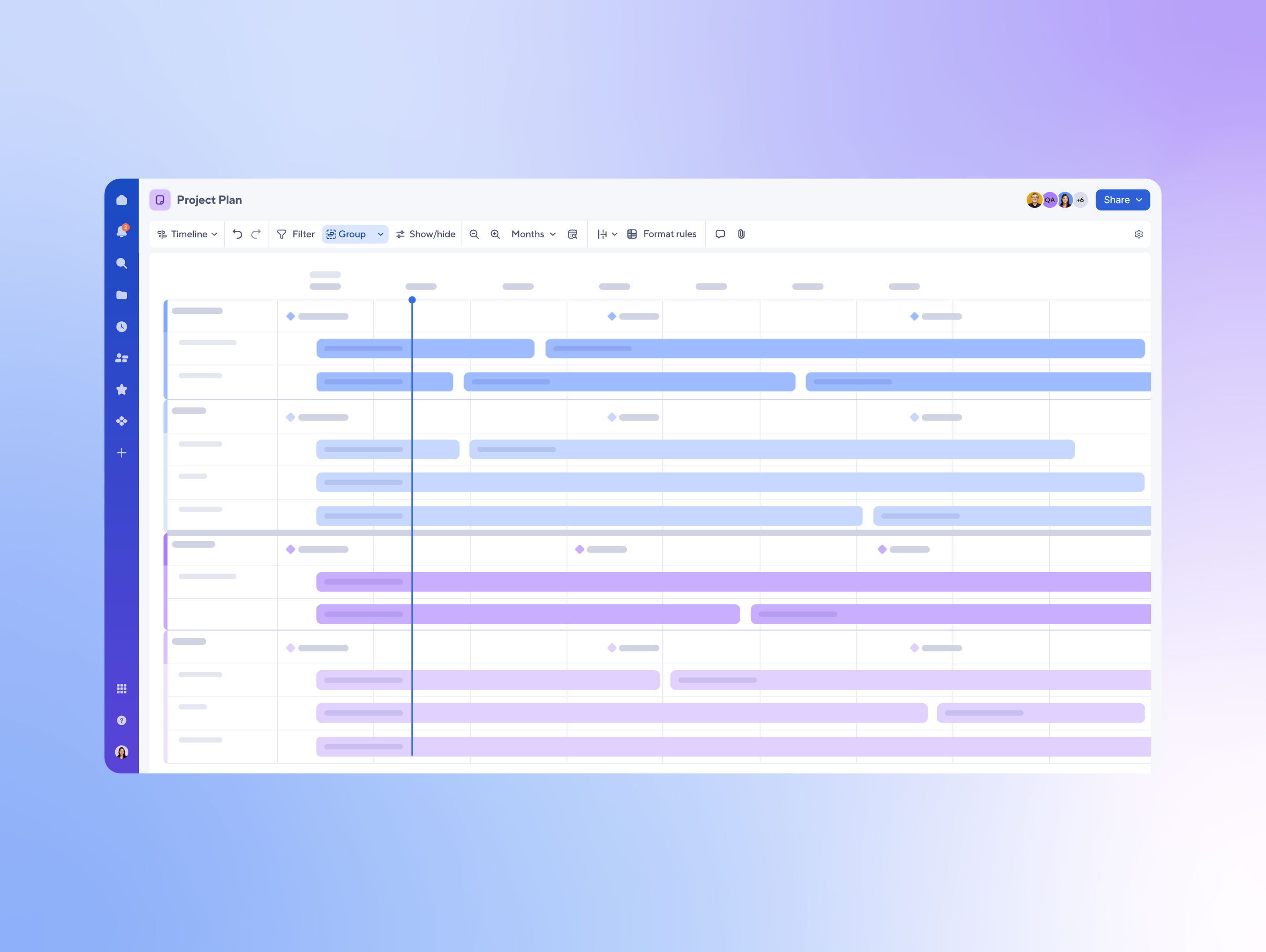 Timeline view in Smartsheet
