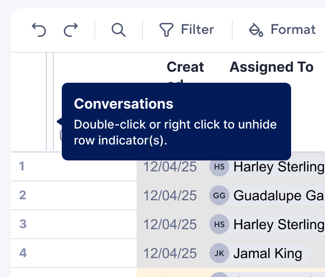 Unhide row action indicators in table view