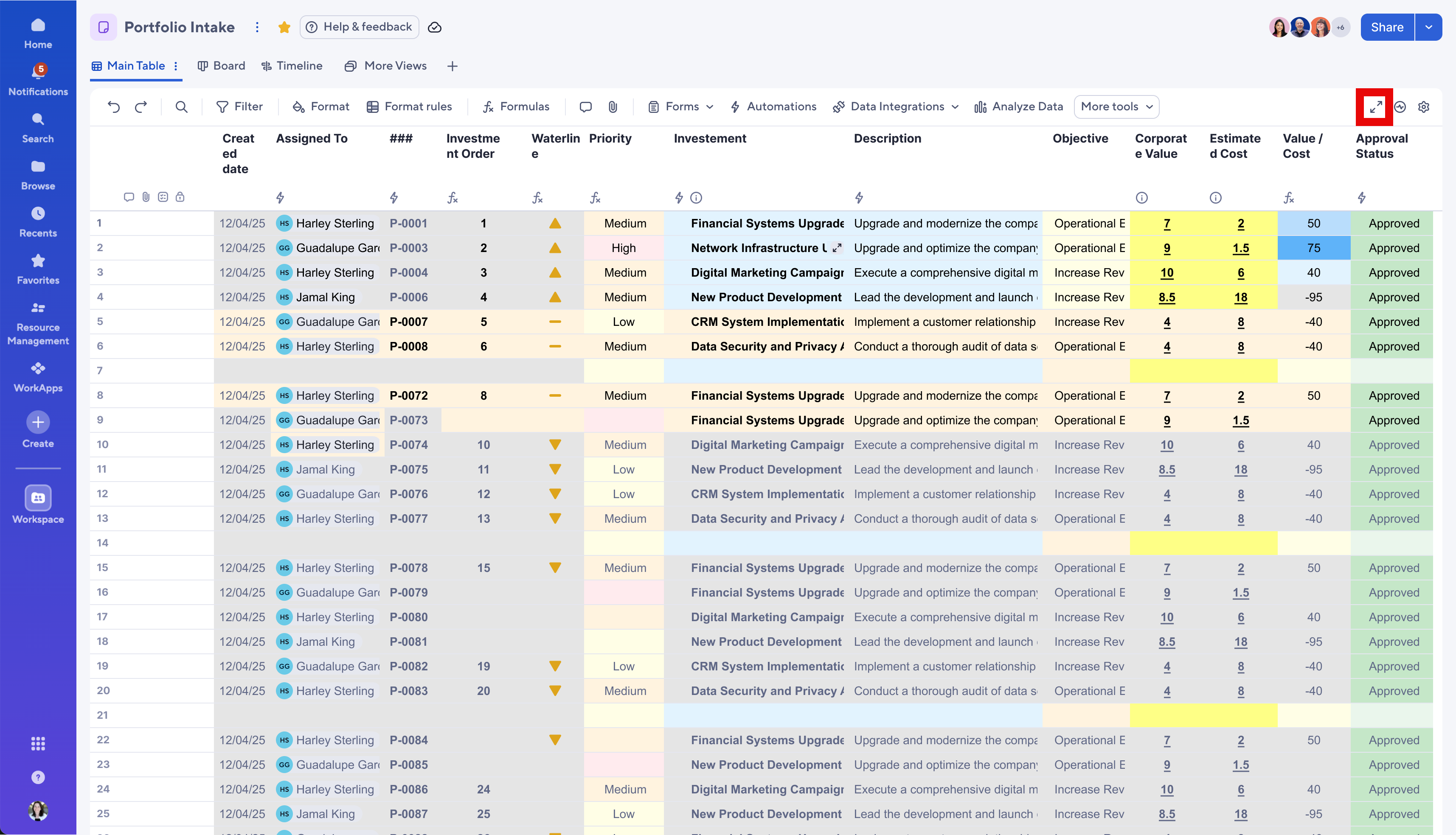 Enter fullscreen mode in table view