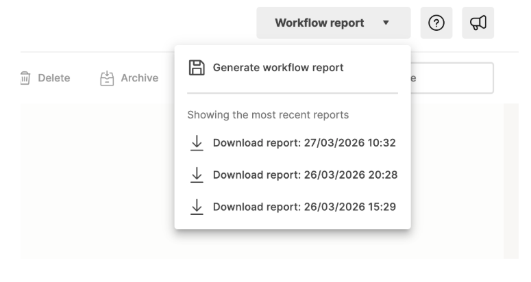 Data Shuttle CSV workflow report 