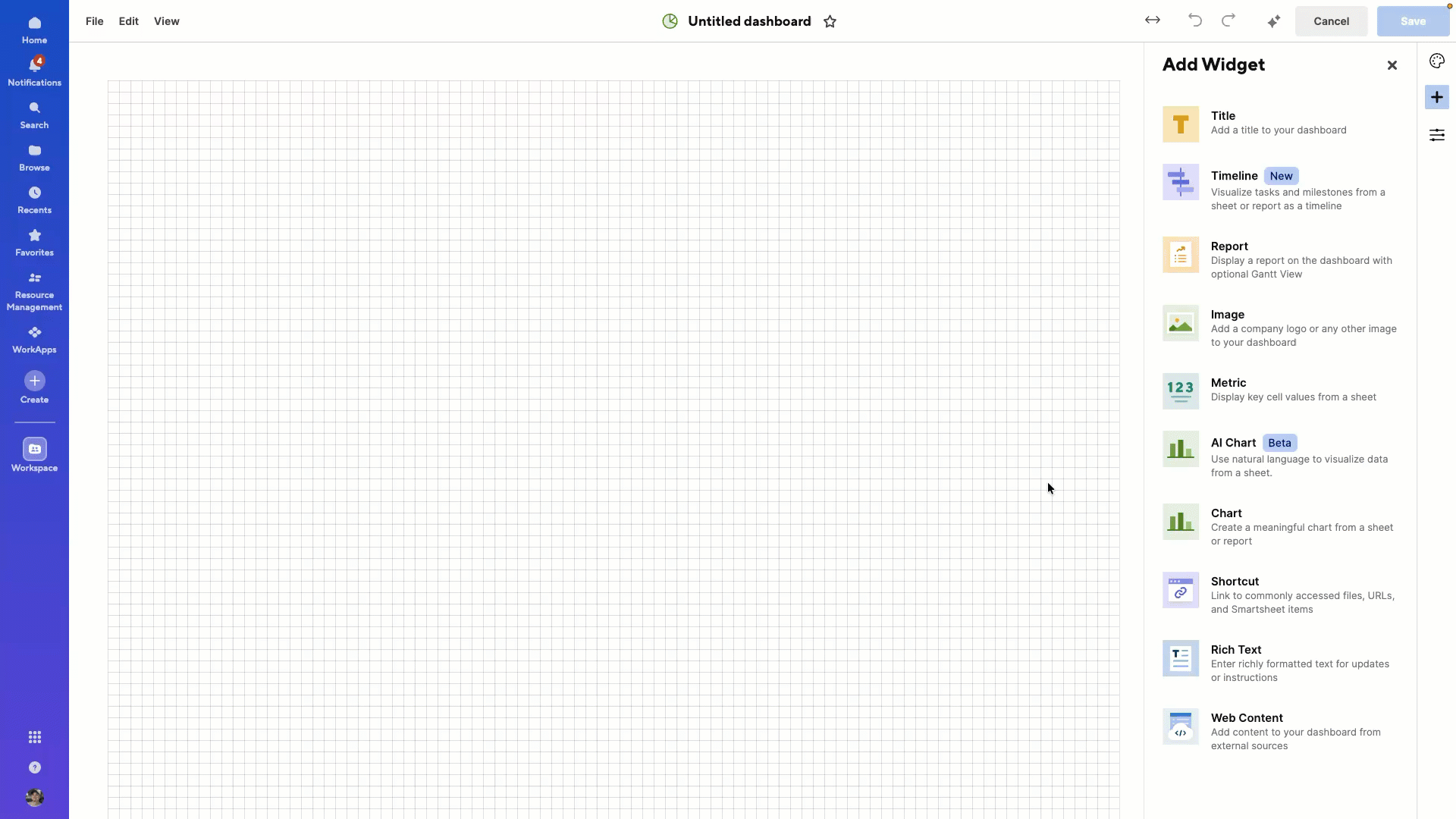 AI charts in dashboard editor