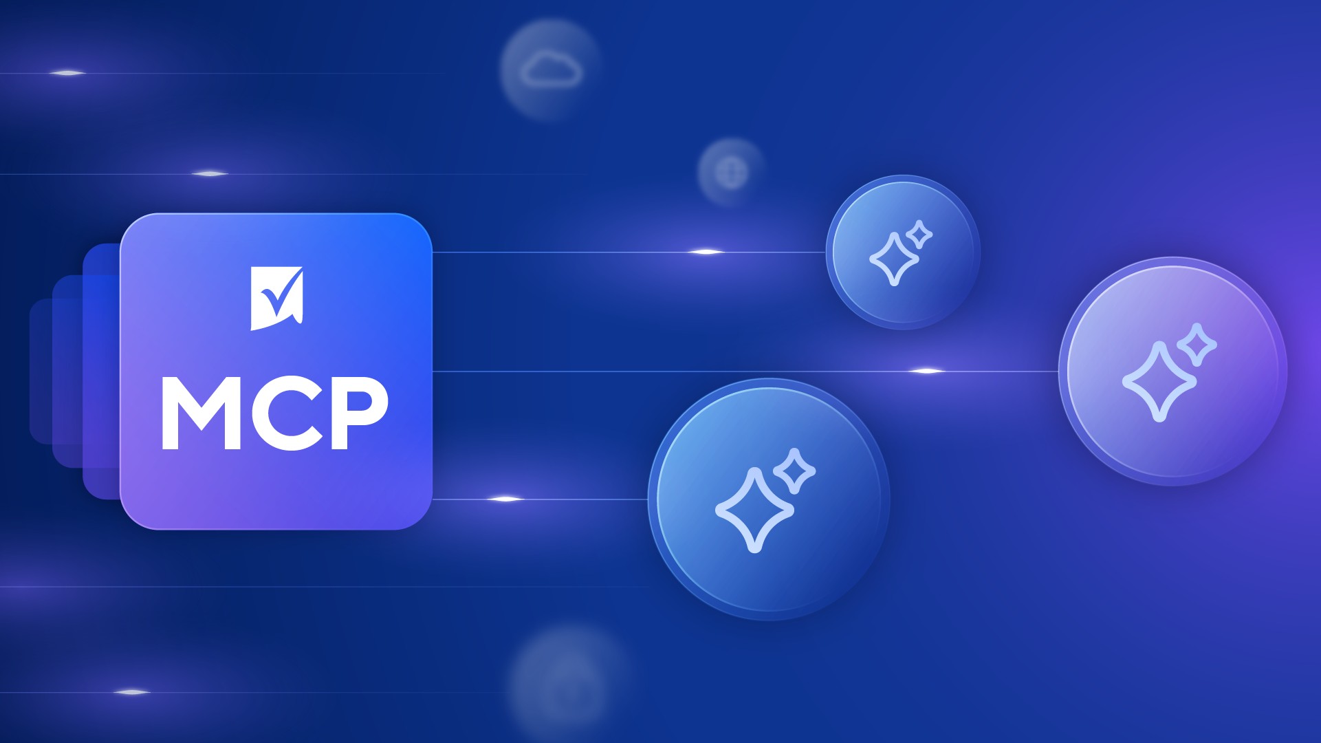 Smartsheet MCP Server graphic with a purple background
