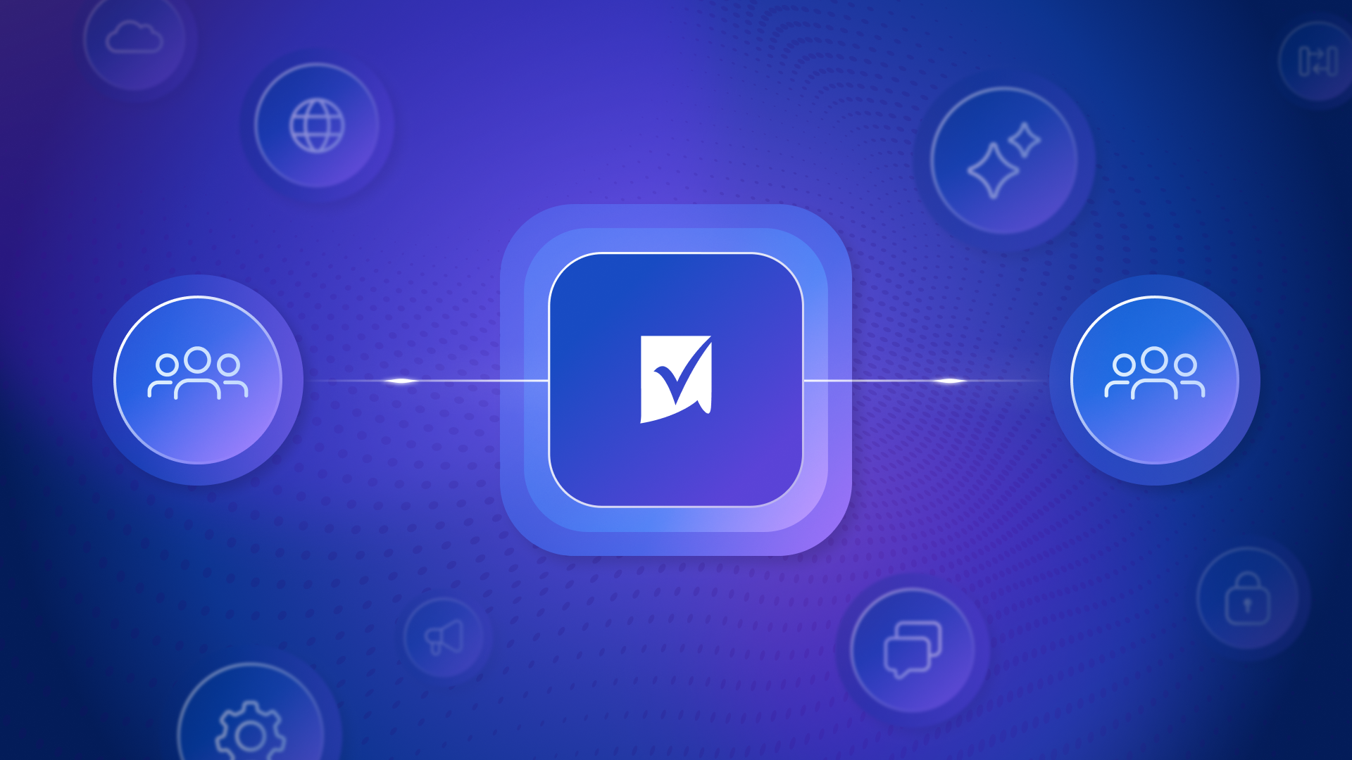 Smartsheet logo graphic on a purple and black gradient background
