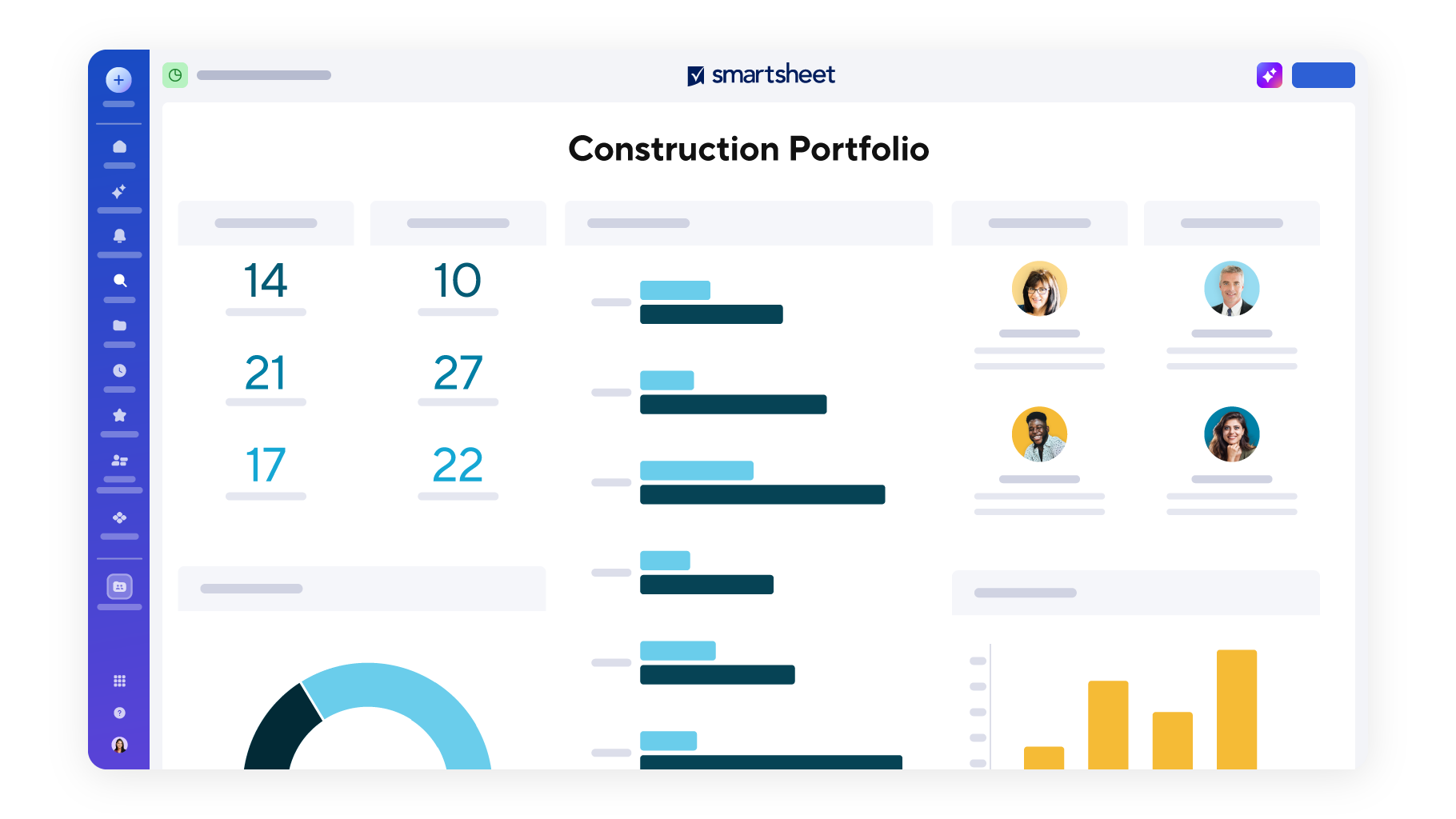Improve visibility and collaboration across teams with Smartsheet construction templates