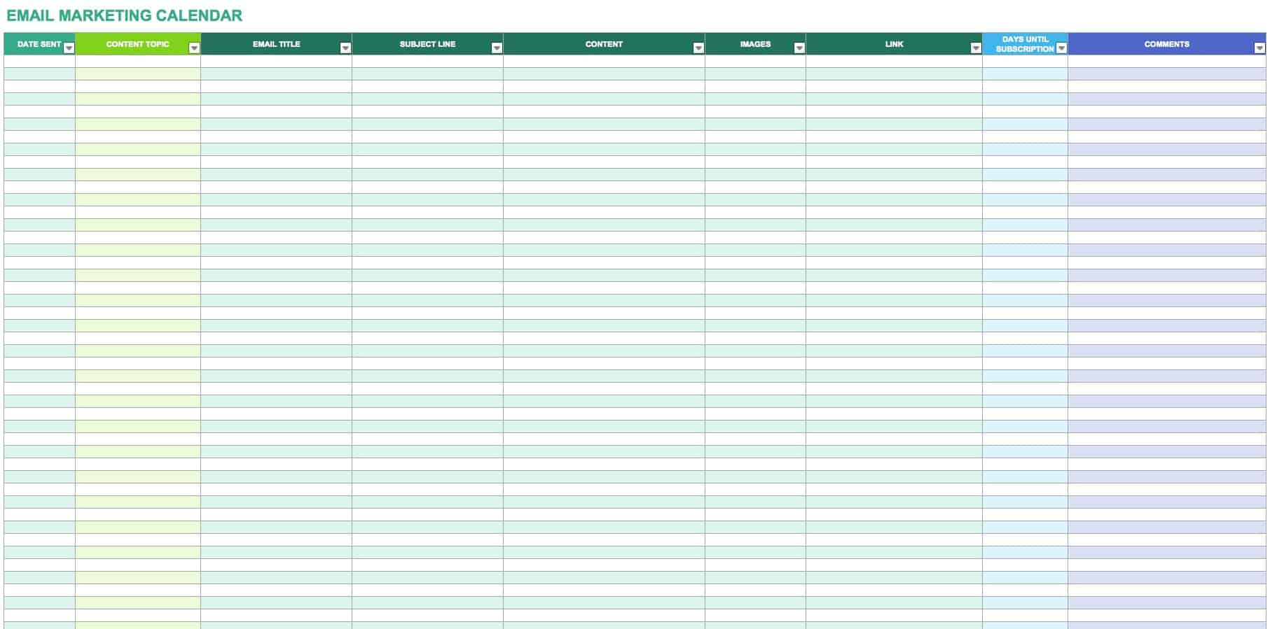 business planning calendar template