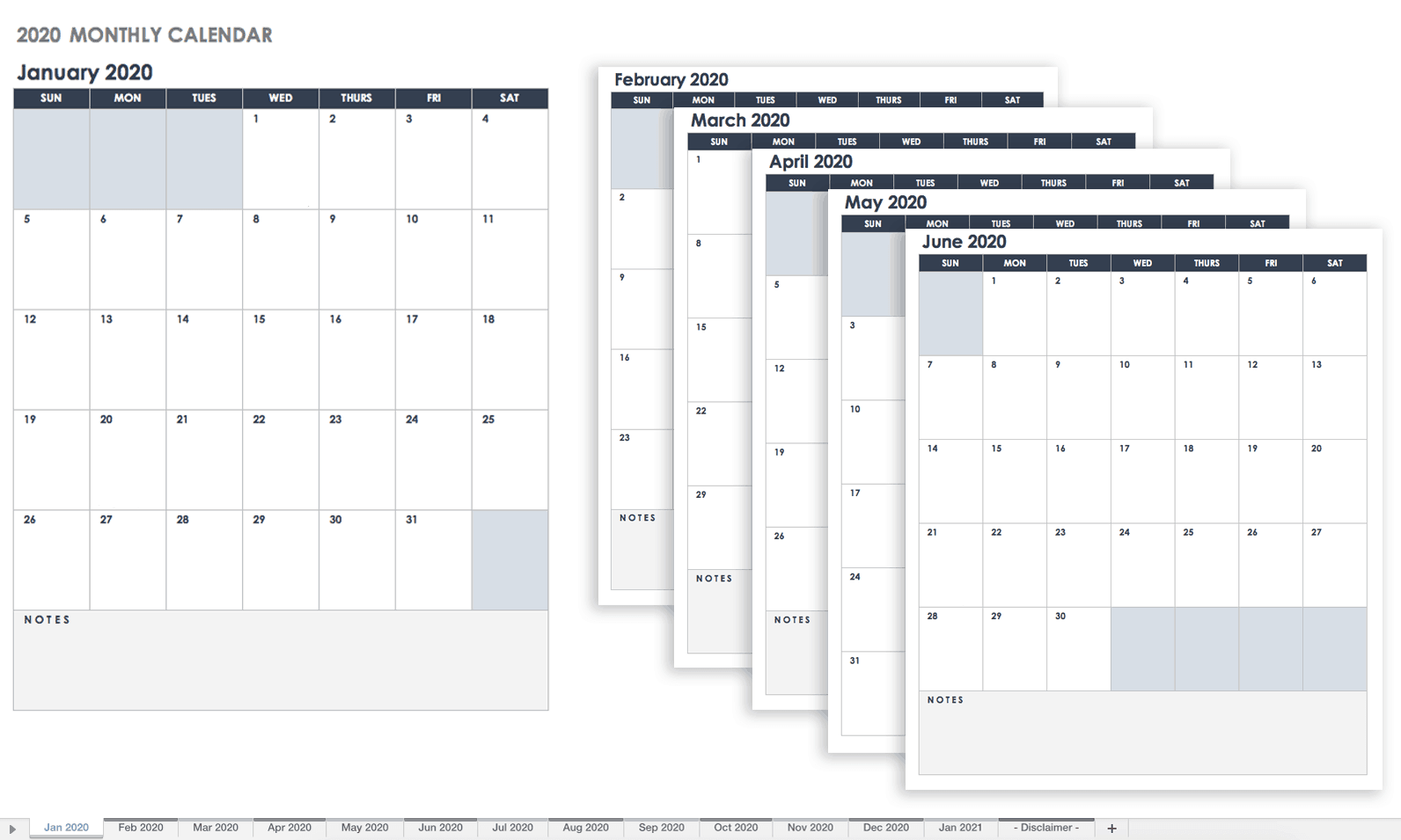 Mini Calendar 2017 Template