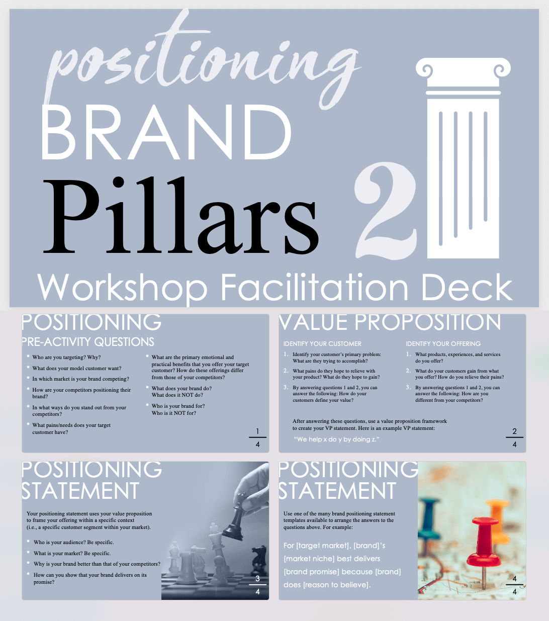 Brand Pillars Workshop Facilitation Kit Positioning Activities