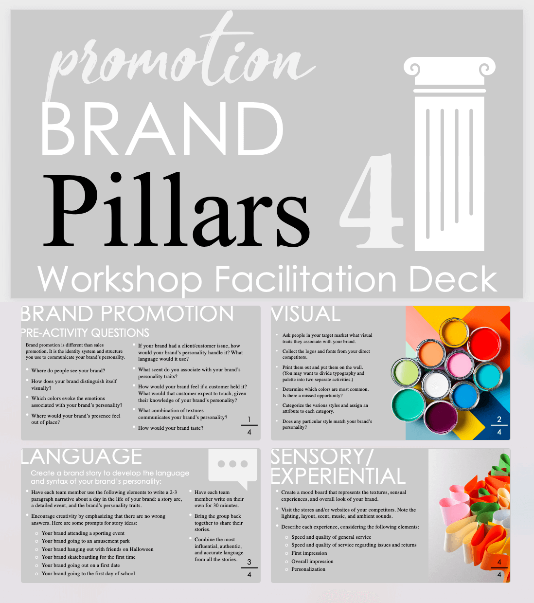 Brand Pillars Workshop Facilitation Promotion Activities