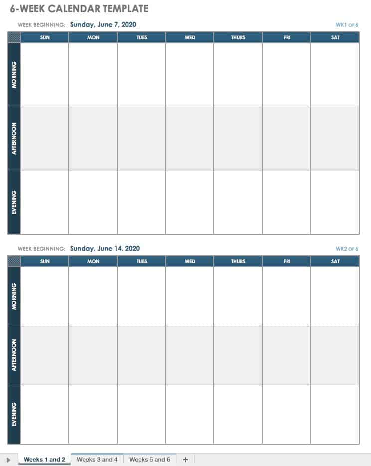 Free Weekly Calendar Template 2015 from www.smartsheet.com