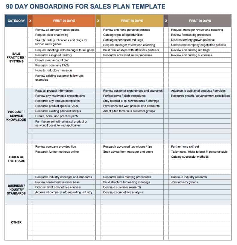 90 Day Development Plan Template