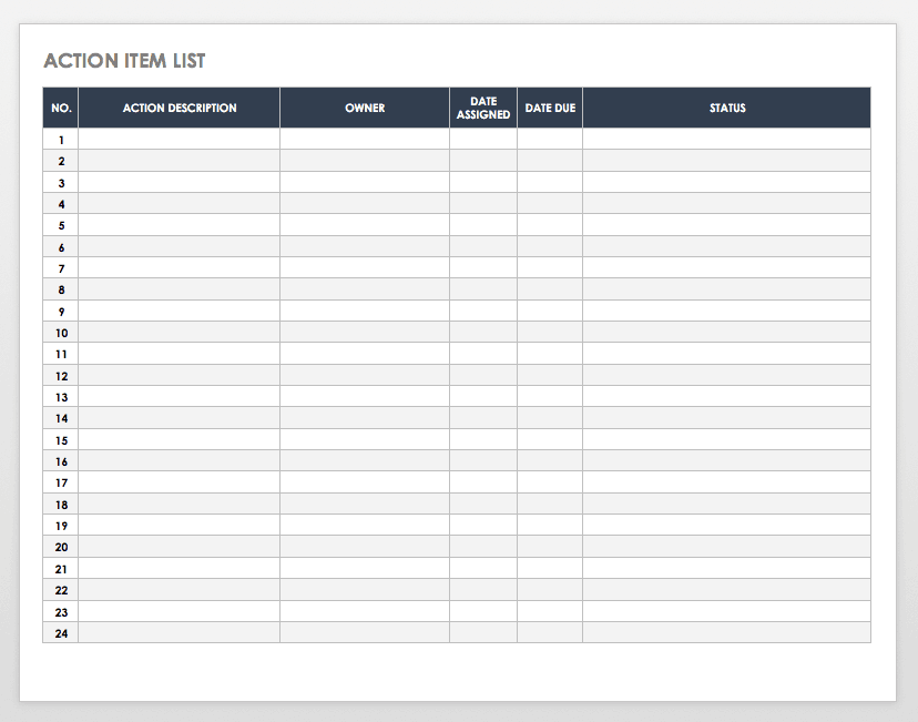 Meeting Action Item Template from www.smartsheet.com