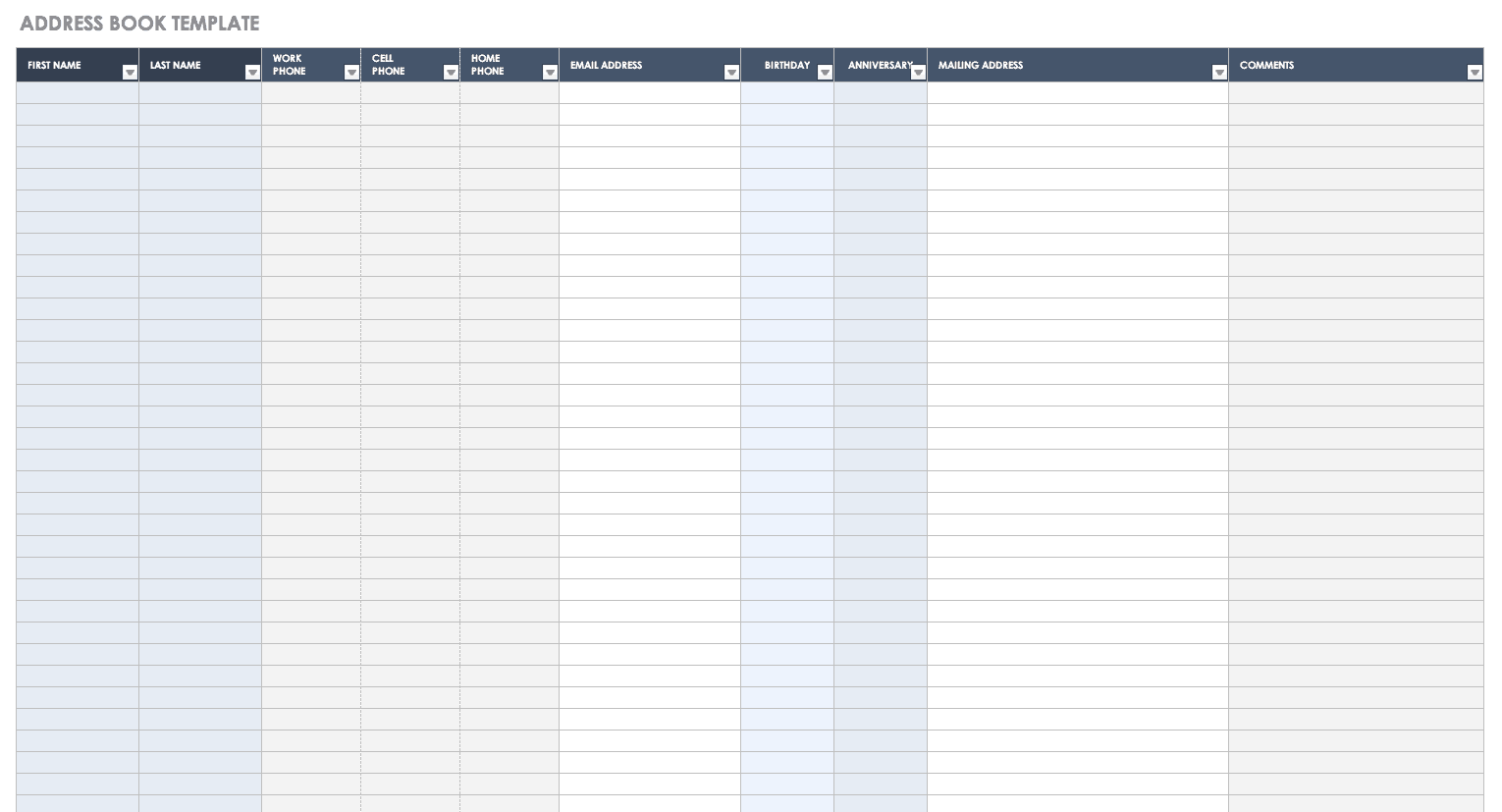 Employee Contact List Template Database