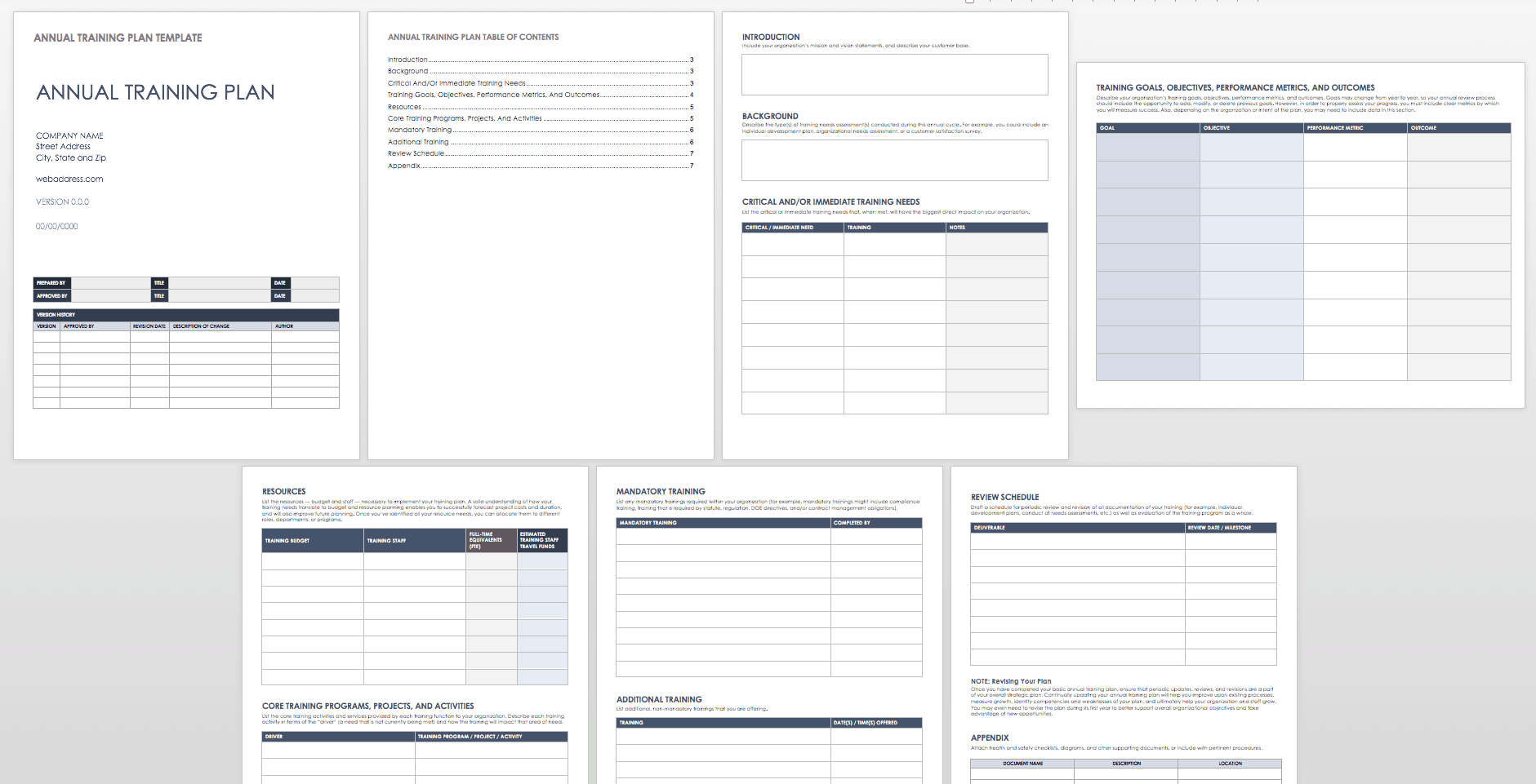 Sample Training Plan Document