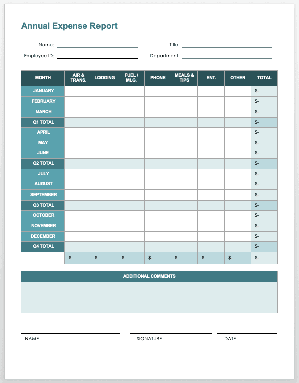 Expense Report Template For Small Business from www.smartsheet.com