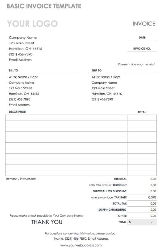 Payment Invoice Template from www.smartsheet.com