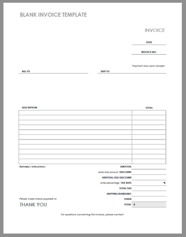 Easy Invoice Template Word