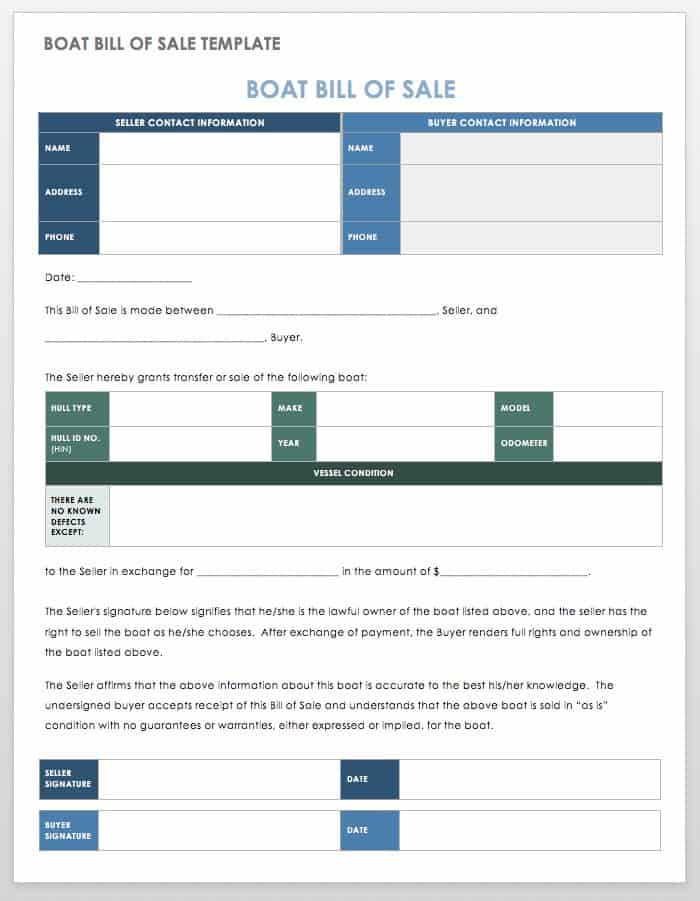 General Bill Of Sale Template Word from www.smartsheet.com