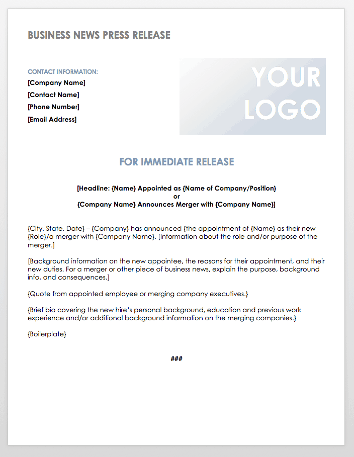 press release template