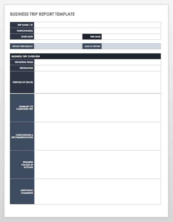 Free Itinerary Templates Smartsheet