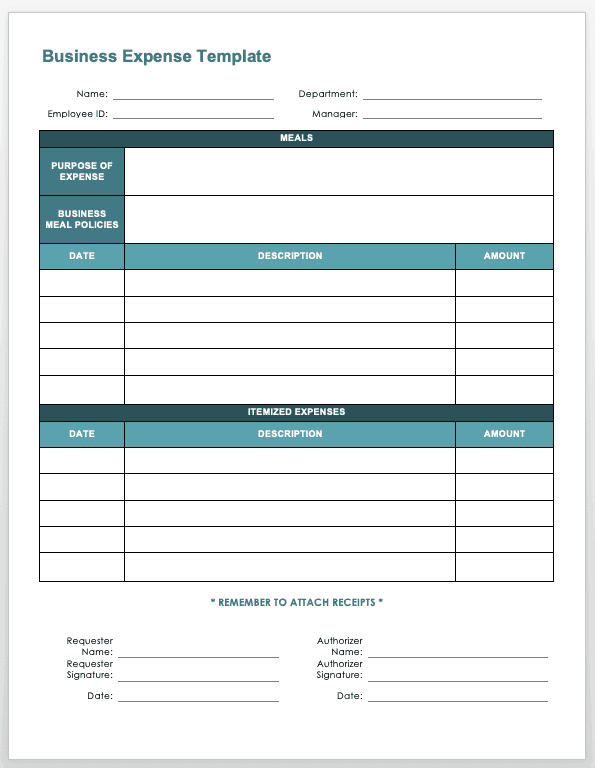 Business Expense Template