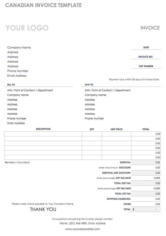 Rent Invoice Template Excel from www.smartsheet.com