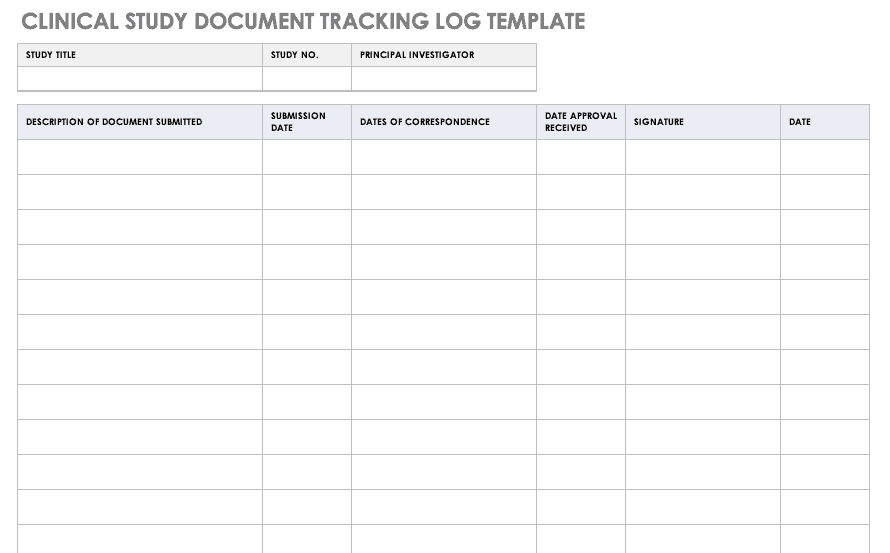 clinical research training log template