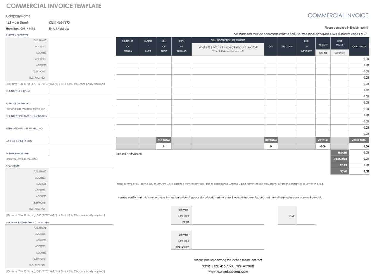 Hotel Invoice Template Excel Free Download