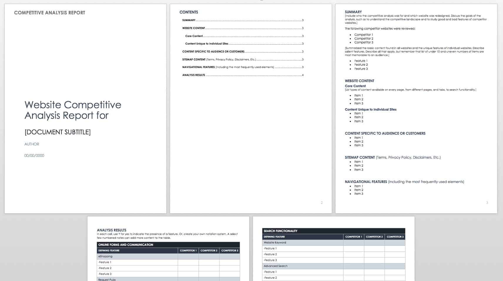 Free Competitor Analysis Template