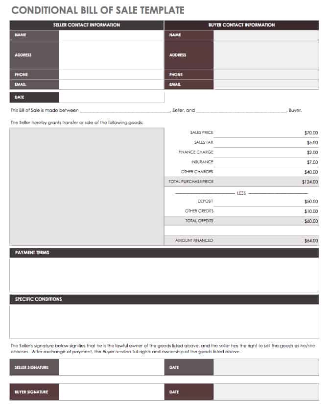 Bill Of Sale Template Free from www.smartsheet.com