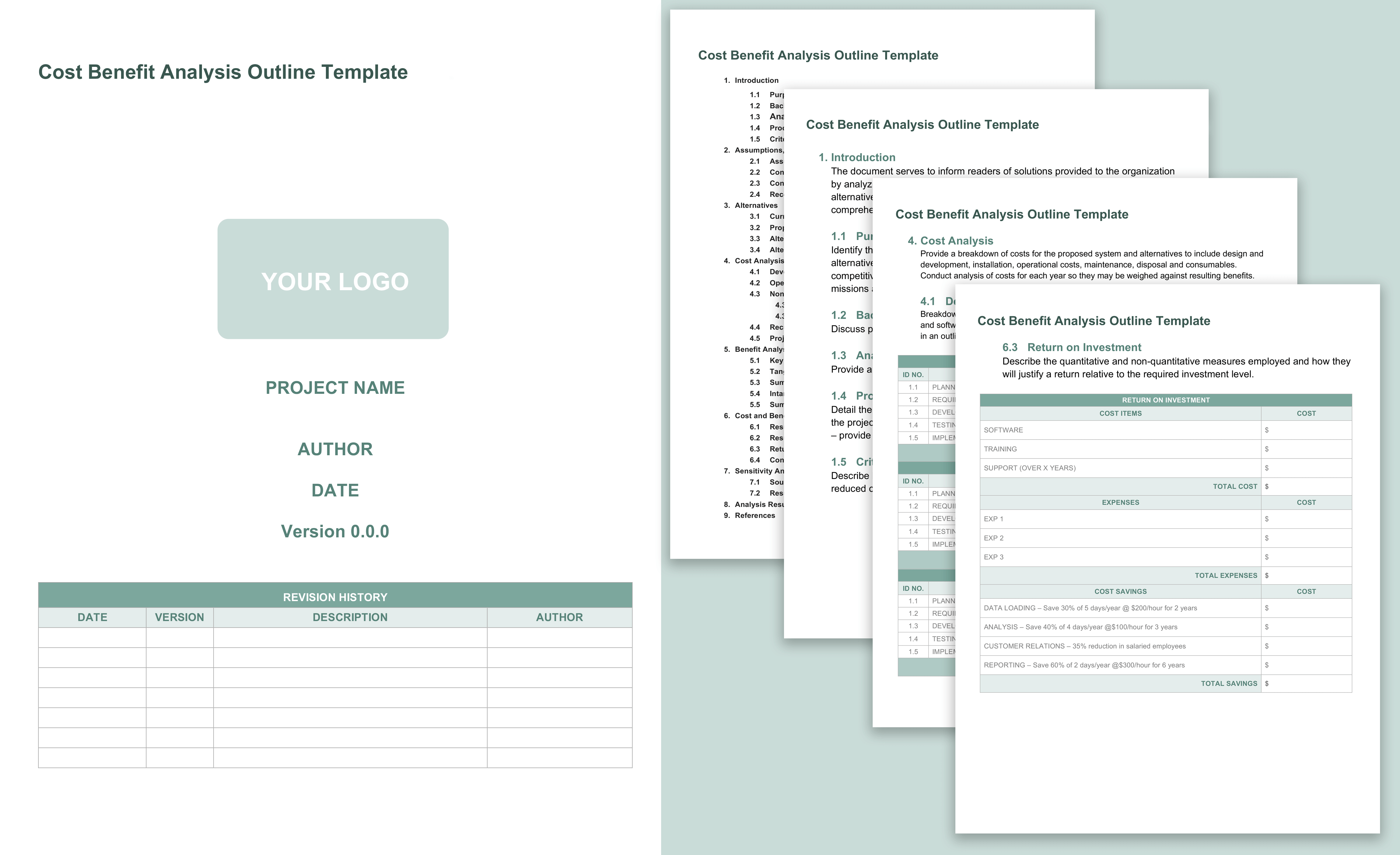 Cost Benefit Analysis Chart Template