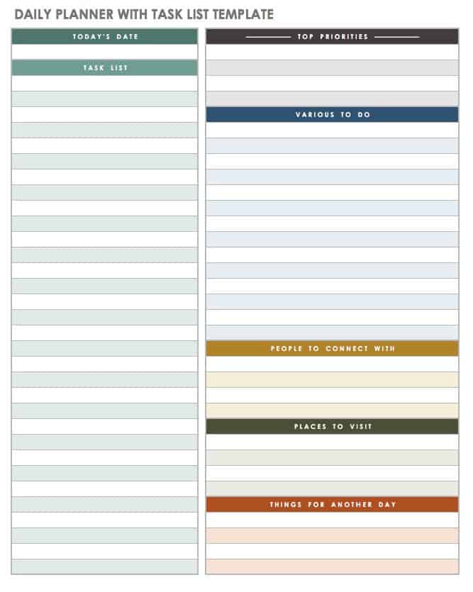 free printable daily task planner